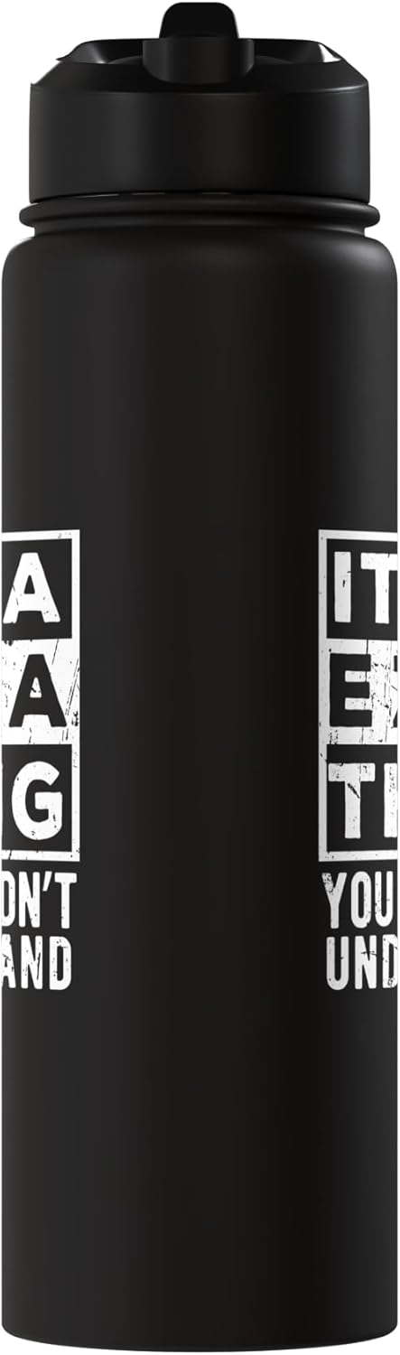 Botella de agua acero inoxidable aislada Frase divertida Ezra