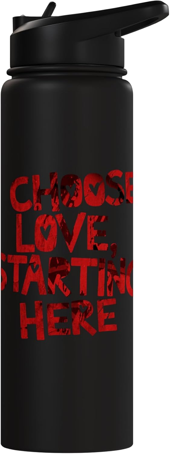 Botella de agua acero inoxidable aislada Frase motivadora I Choose Love