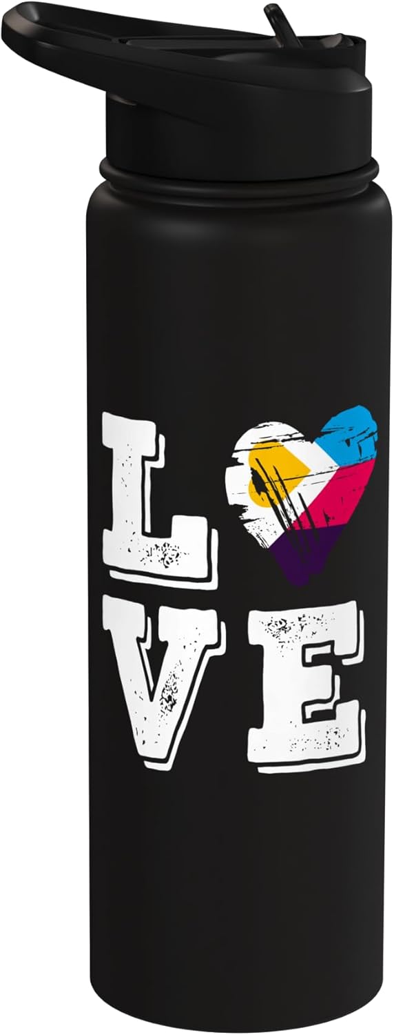 Botella de agua acero inoxidable amor poliamoroso