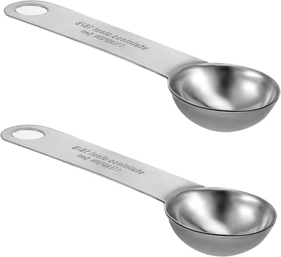 2 cucharaditas medidoras acero inoxidable 18/8 mango ancho