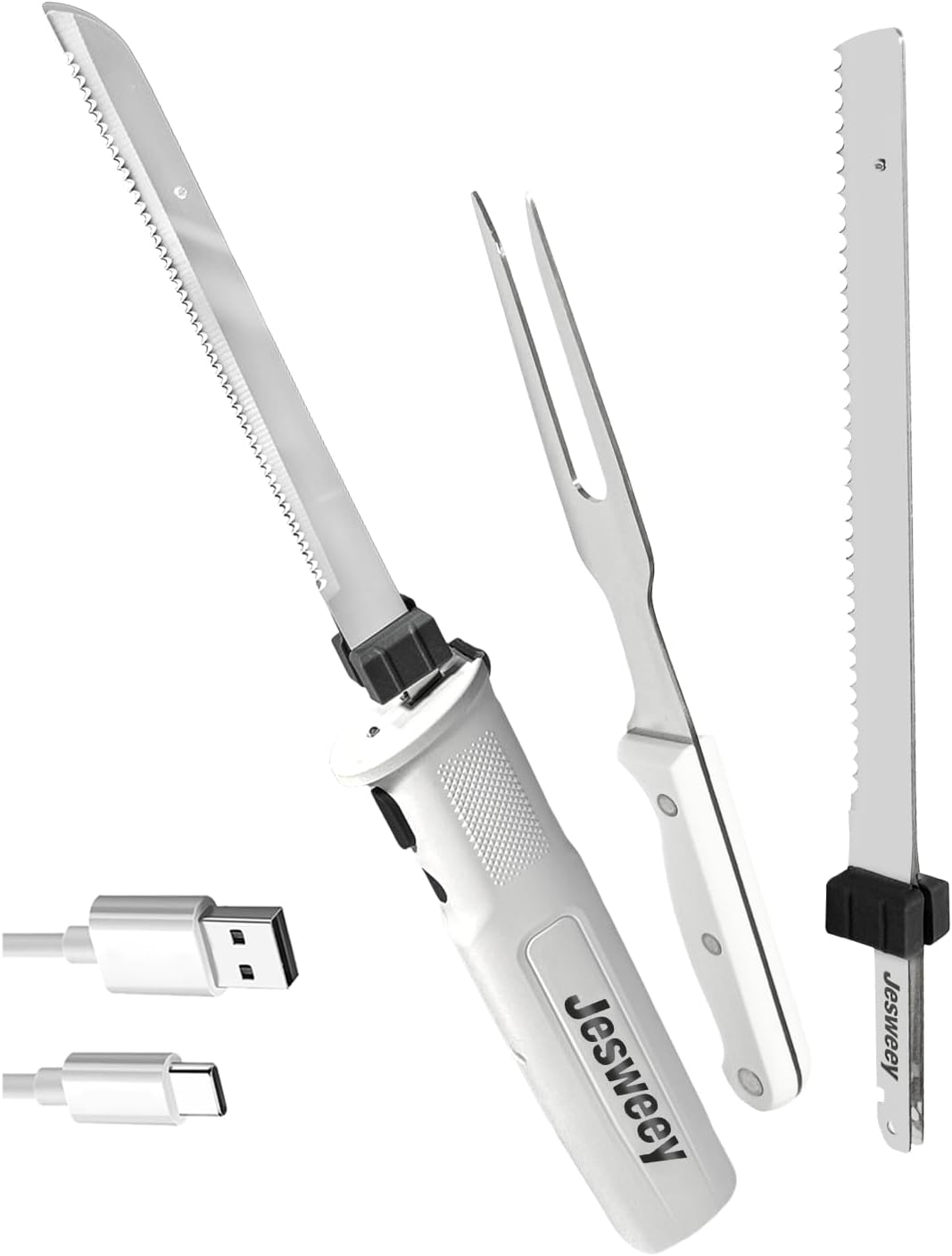 Cuchillo eléctrico inalámbrico para cortar carne, pescado y frutas con bloqueo