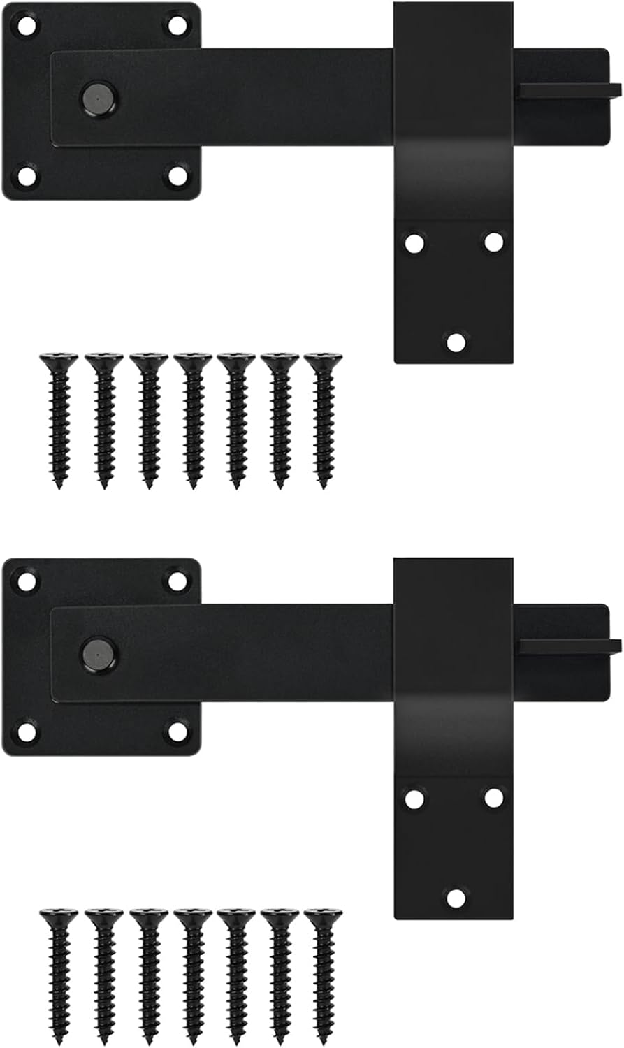 Pestillo abatible puerta granero 6pulg negro mate