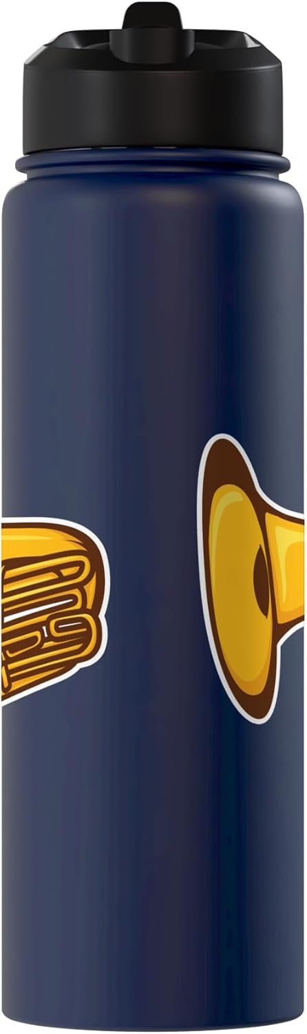 Bottella de agua aislada de acero inoxidable Tuba Sketch Tubist