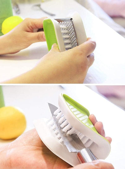 Cepillo antideslizante para cubiertos y cuchillos