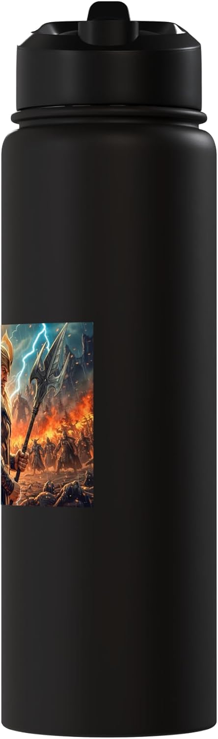 Botella de agua aislada de acero inoxidable Odin y Thor