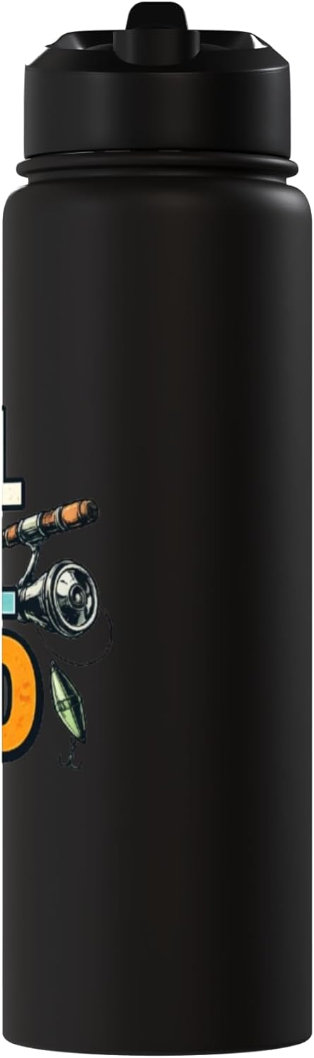 Bottella de agua aislada para pescador dad de acero inoxidable