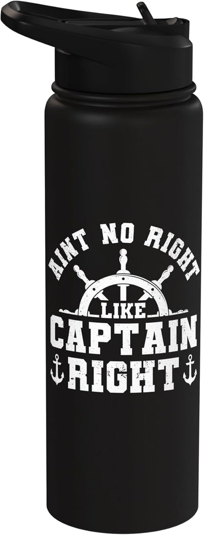 Botella de agua acero inoxidable aislada Captain Funny Boat