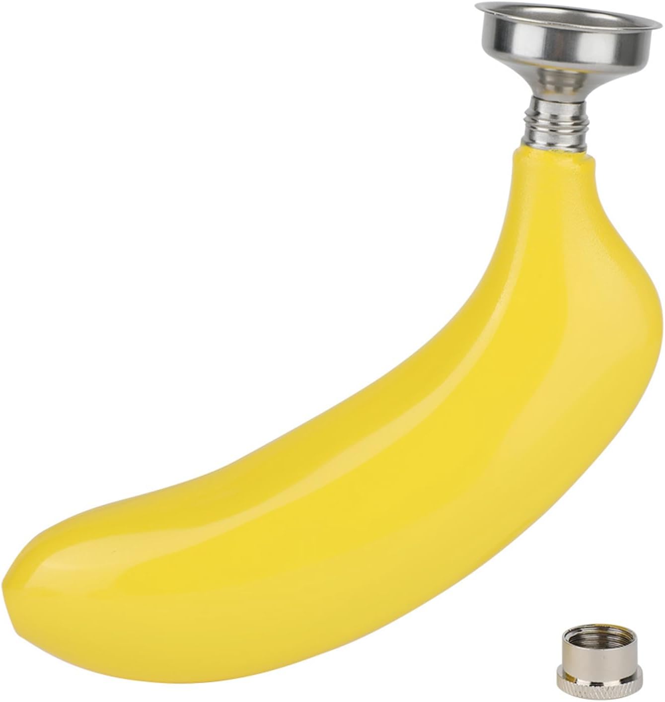 Frasco en forma de plátano de acero inoxidable con embudo