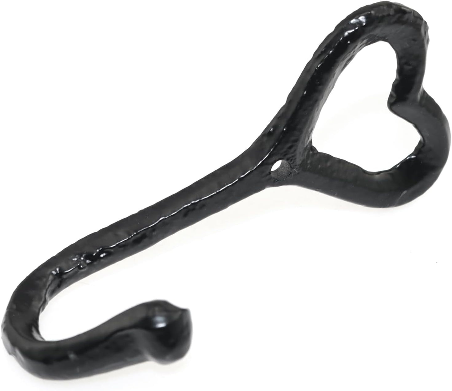 Set 4 ganchos hierro fundido negro con soporte para llaveros
