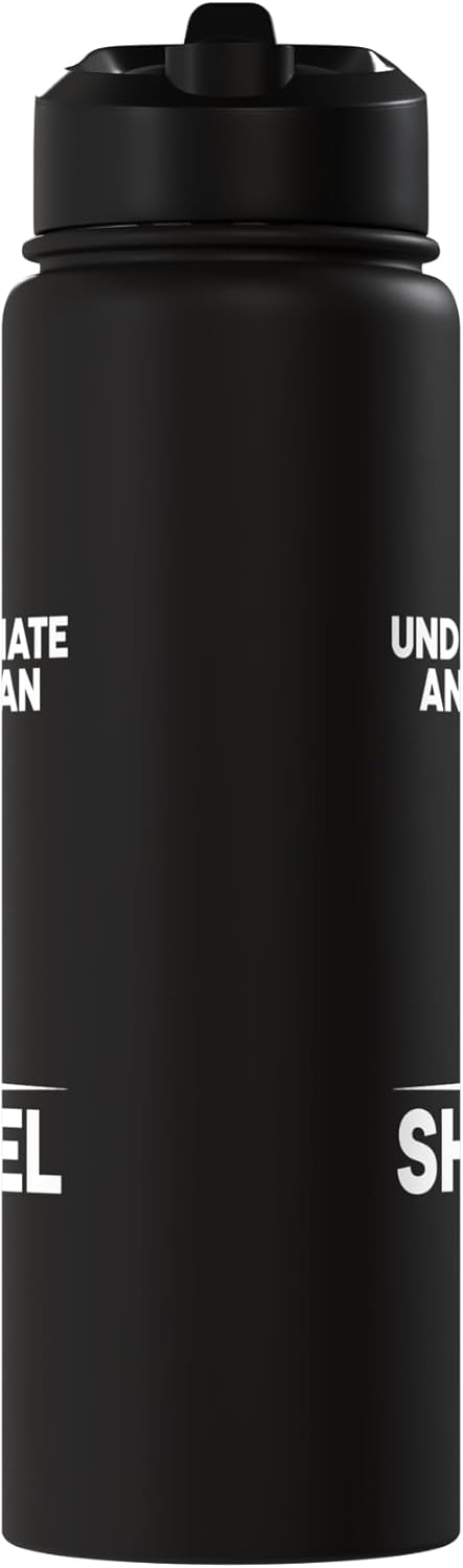 Botella agua acero inox aislada con pala