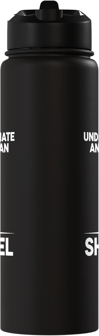 Botella agua acero inox aislada con pala