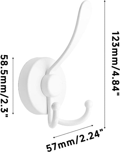 2 Ganchos Ventosa Doble para Baño y Ventana Blanco