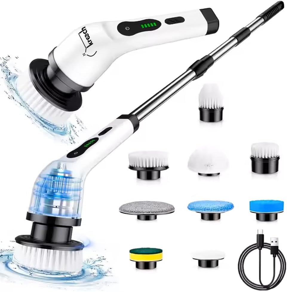 Cepillo eléctrico 9en1 inalámbrico ducha cocina mango largo IPX7