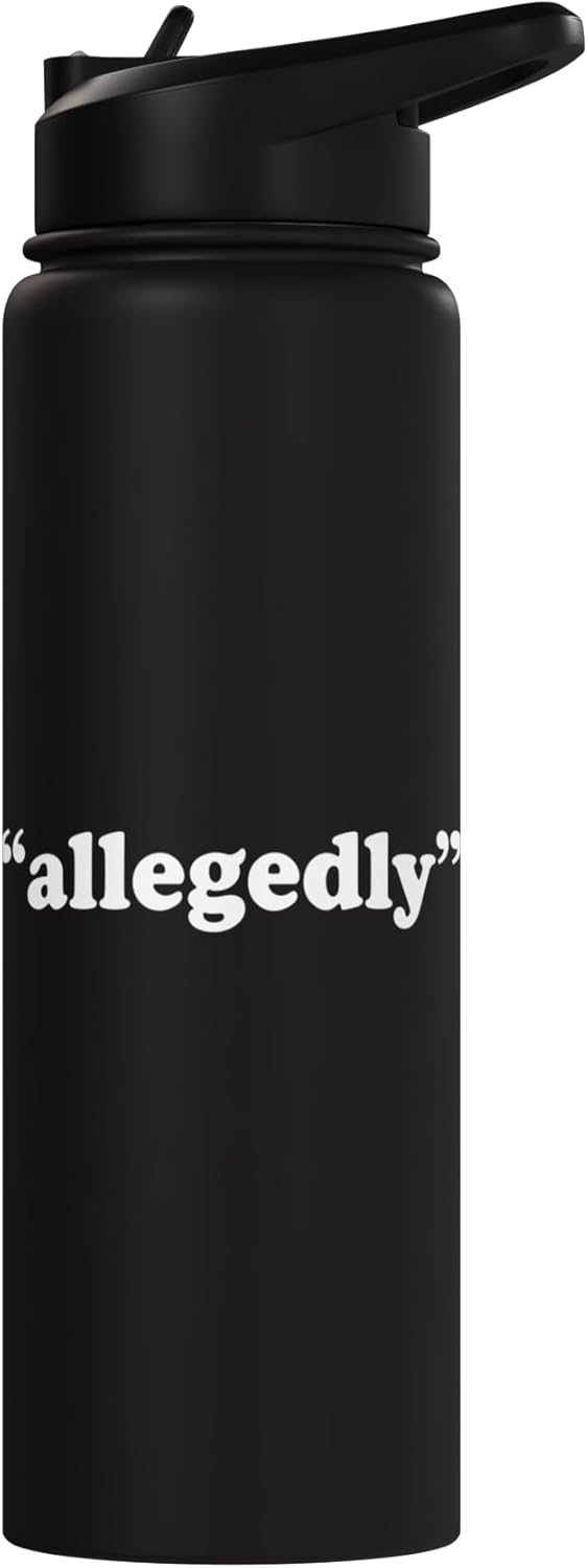 Botella agua acero inox aislada frase abogado
