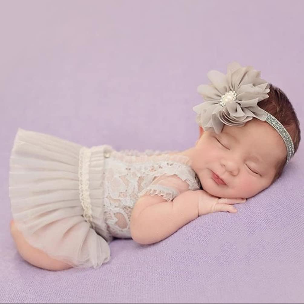 Traje princesa bebé niña encaje perla tocado sesion foto