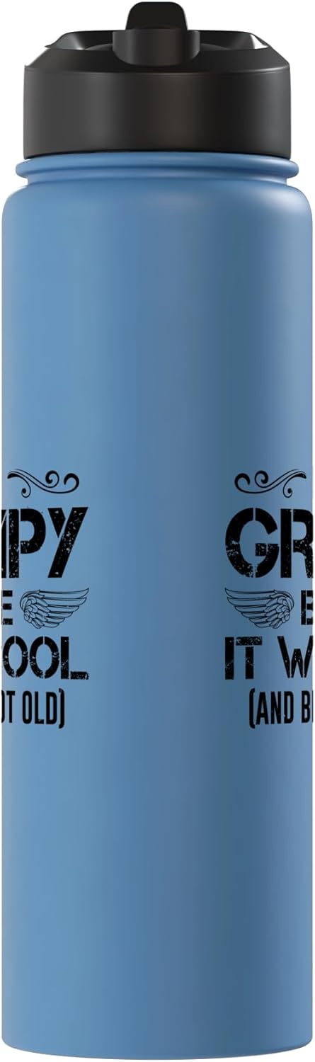 Botella agua acero inox aislada Grumpy Old Man