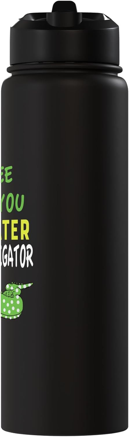 Botella de agua acero inoxidable aislada See You Later Alligator