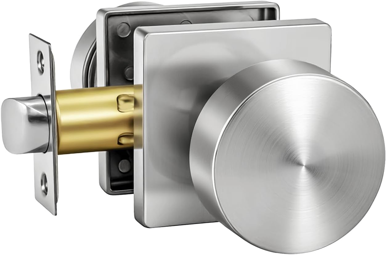 Pomo puerta níquel cepillado plateado pasillo clásico