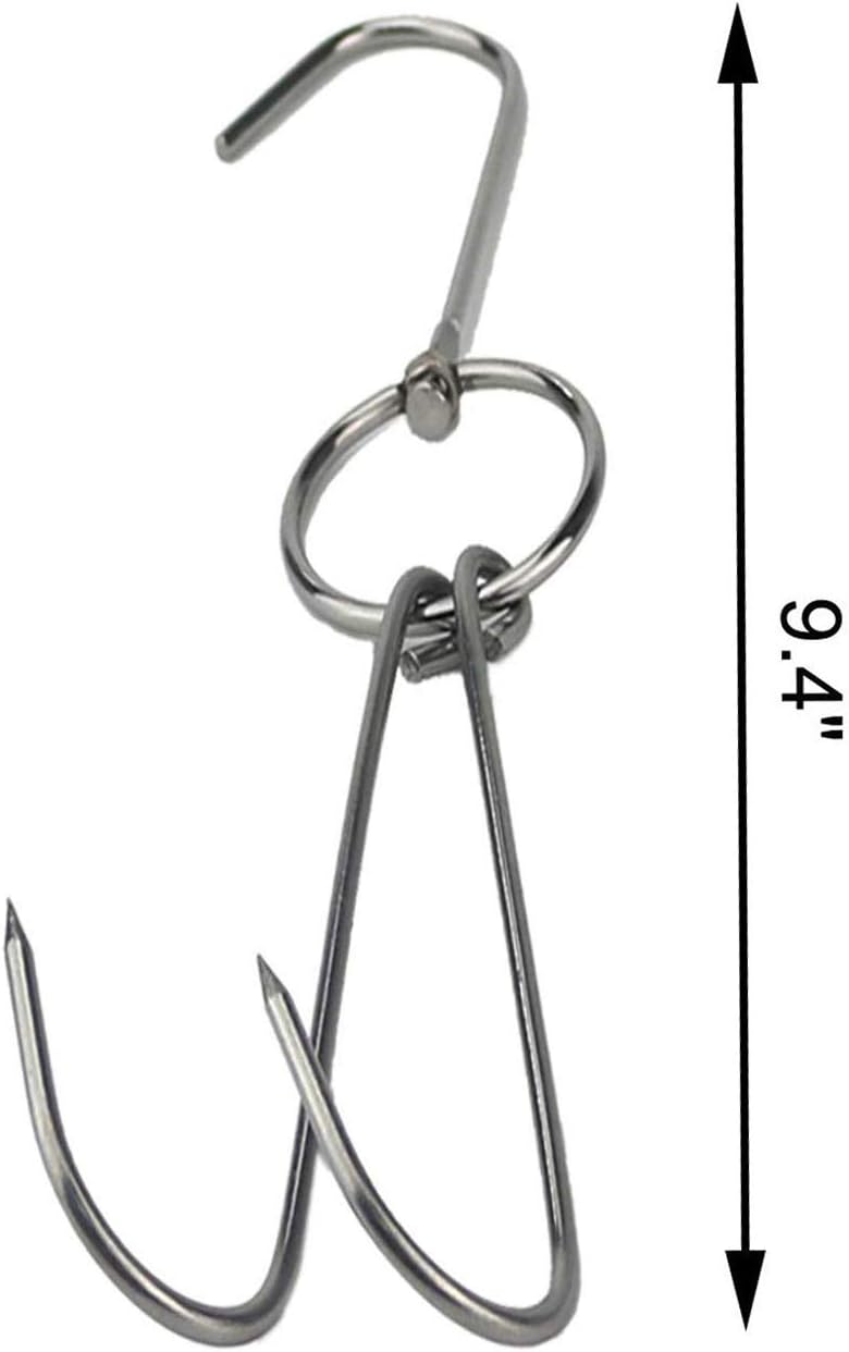 6 Ganchos Acero Inox 9.4pulg para Barbacoa y Parrilla
