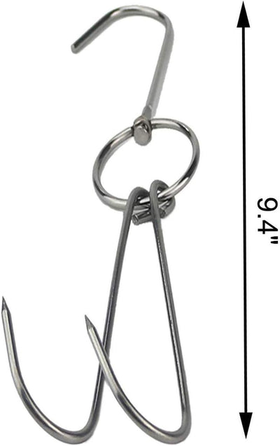 6 Ganchos Acero Inox 9.4pulg para Barbacoa y Parrilla