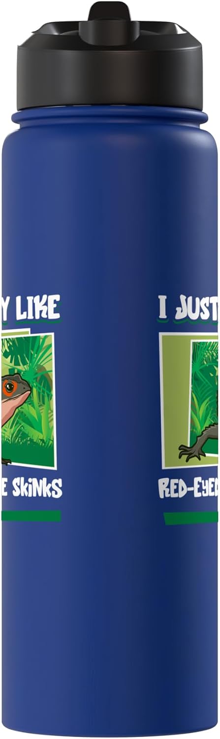 Botella de agua aislada de acero inoxidable con cocodrilo de ojos rojos