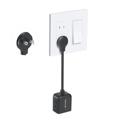 Adaptador polarizado 2 a 3 clavijas con cable 6pulg