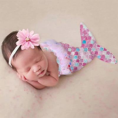 Accesorios foto recién nacidos traje sirena bebé