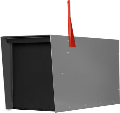 Buzón moderno para poste gris acero puerta magnética