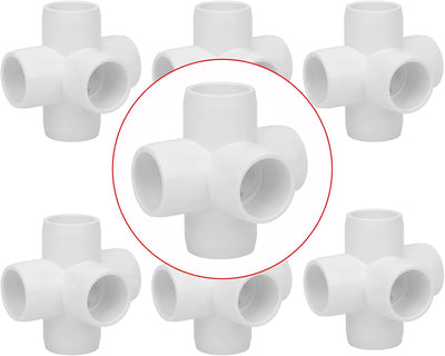 Conectores PVC en T y codo 5 vías 1/2pulg SCH40 grado muebles