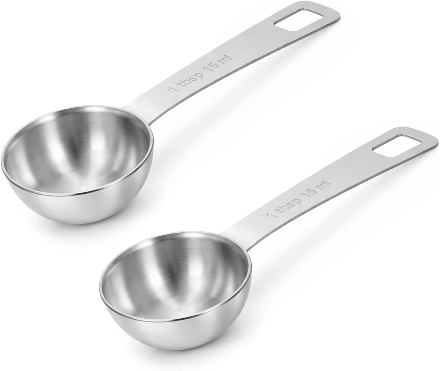 2 Cucharas Medidoras Acero Inox Mango Largo 0.5oz