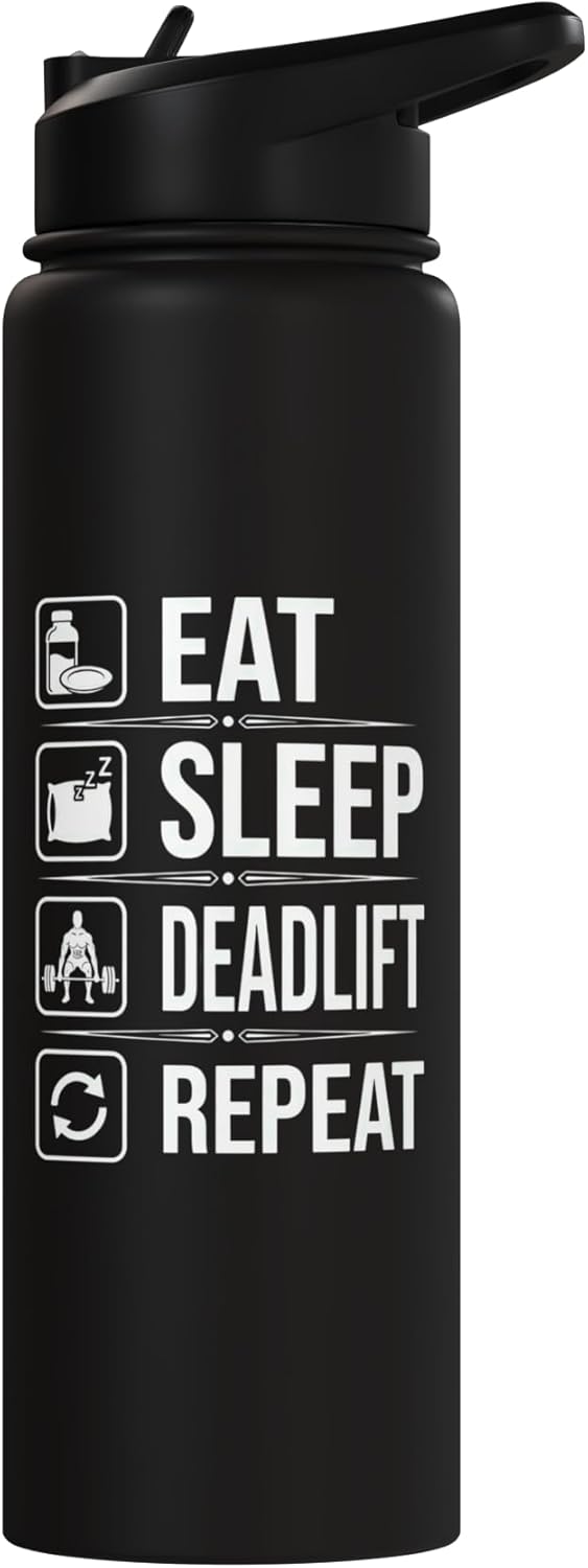 Botella de agua acero inoxidable aislada para powerlifting