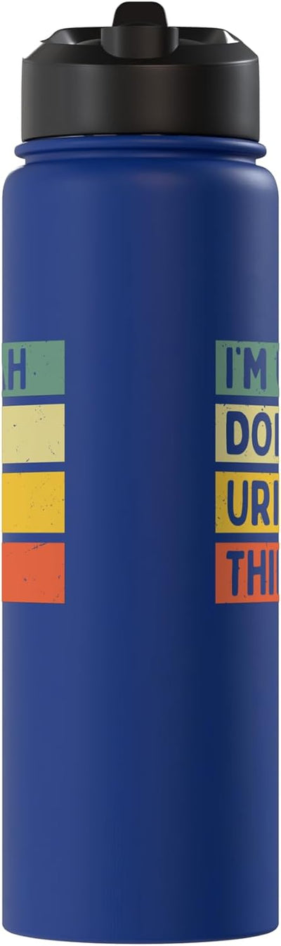 Botella de agua personalizada acero inoxidable aislada con frase divertida