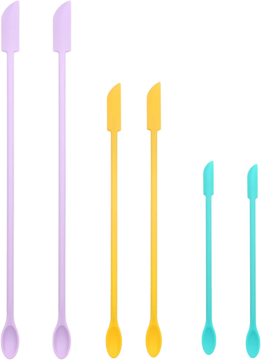6 Espátulas Silicona Mini para Cosméticos y Cocina Sin BPA