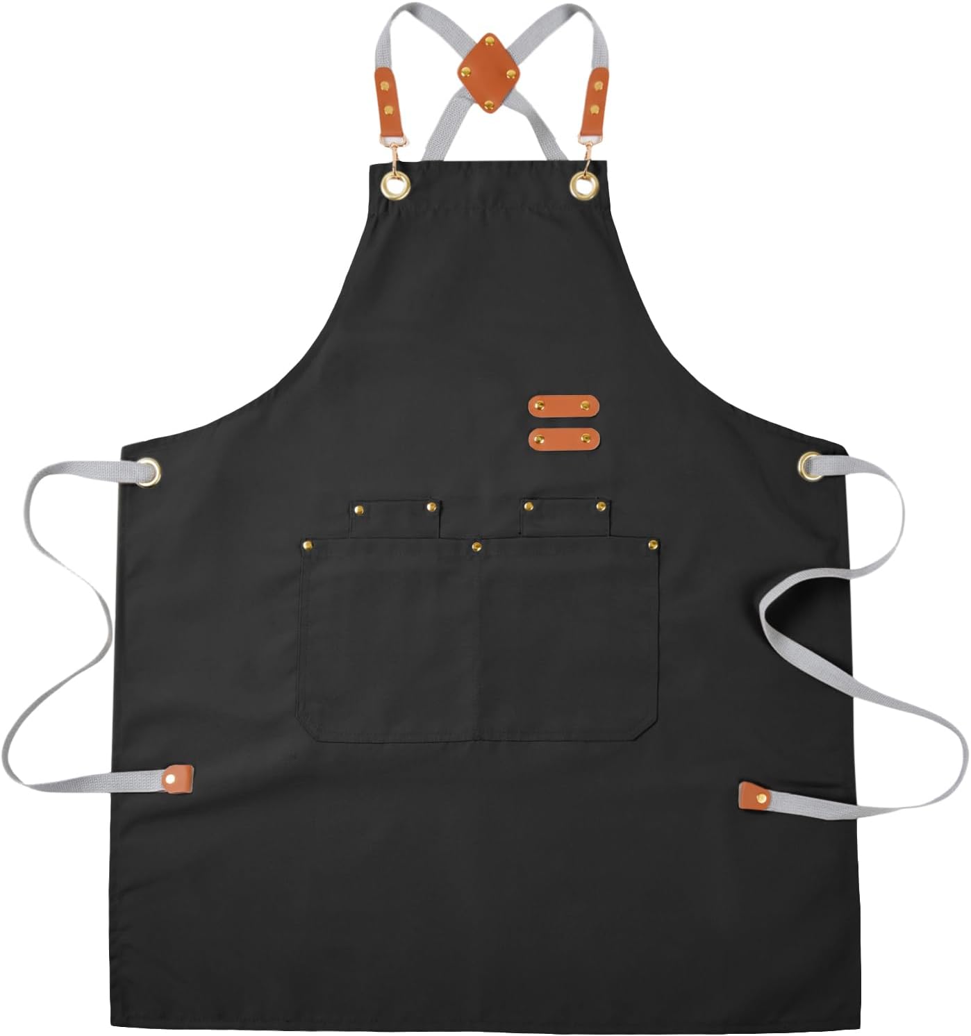 Delantal chef multifuncional con bolsillos para cocinar
