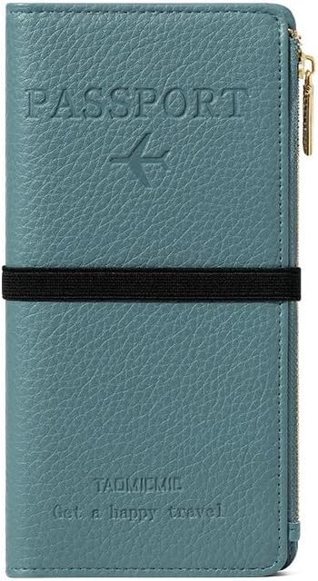 Funda cuero pasaporte RFID mujer con bolsillo identificación