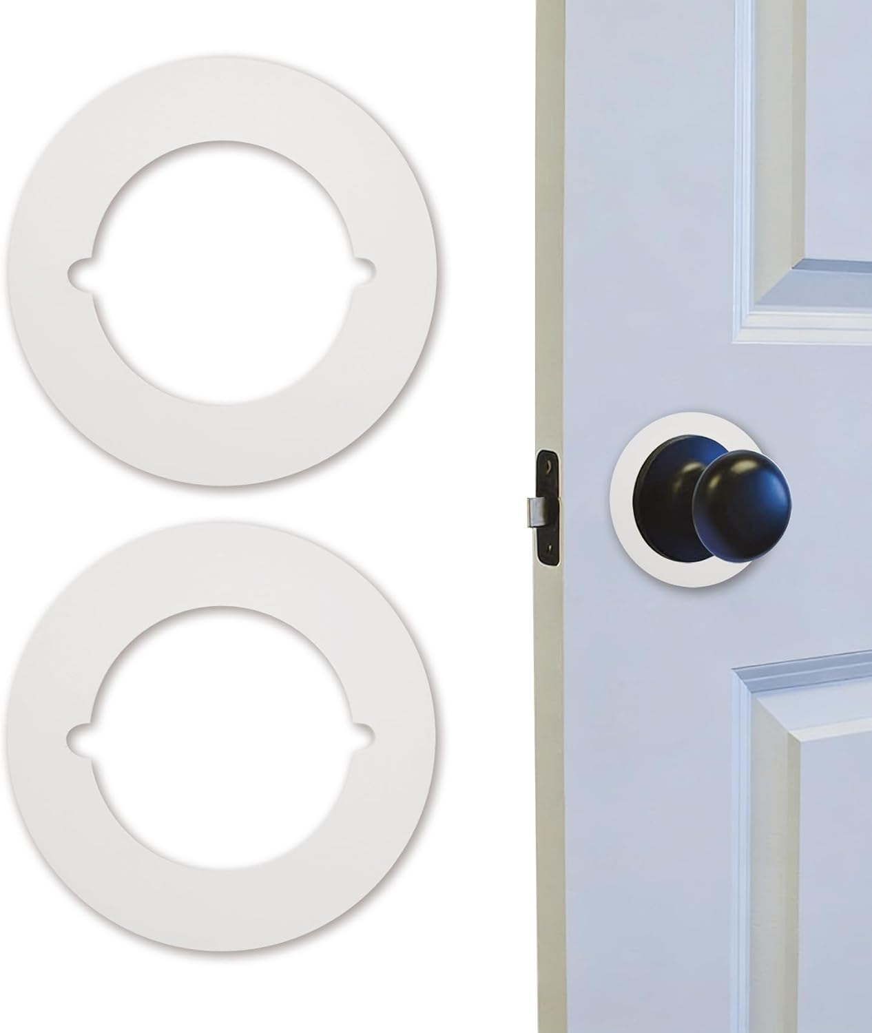 Placas puerta redondas para cubrir agujeros metal blanco