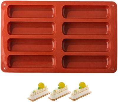 Molde silicona Eclair Cake Pop Maker 8 tiras reutilizable