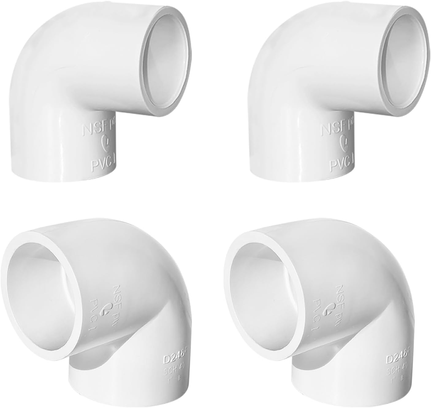 4 Pzas Accesorios PVC 1-1/2pulg 90 Grados Esquina Sch40