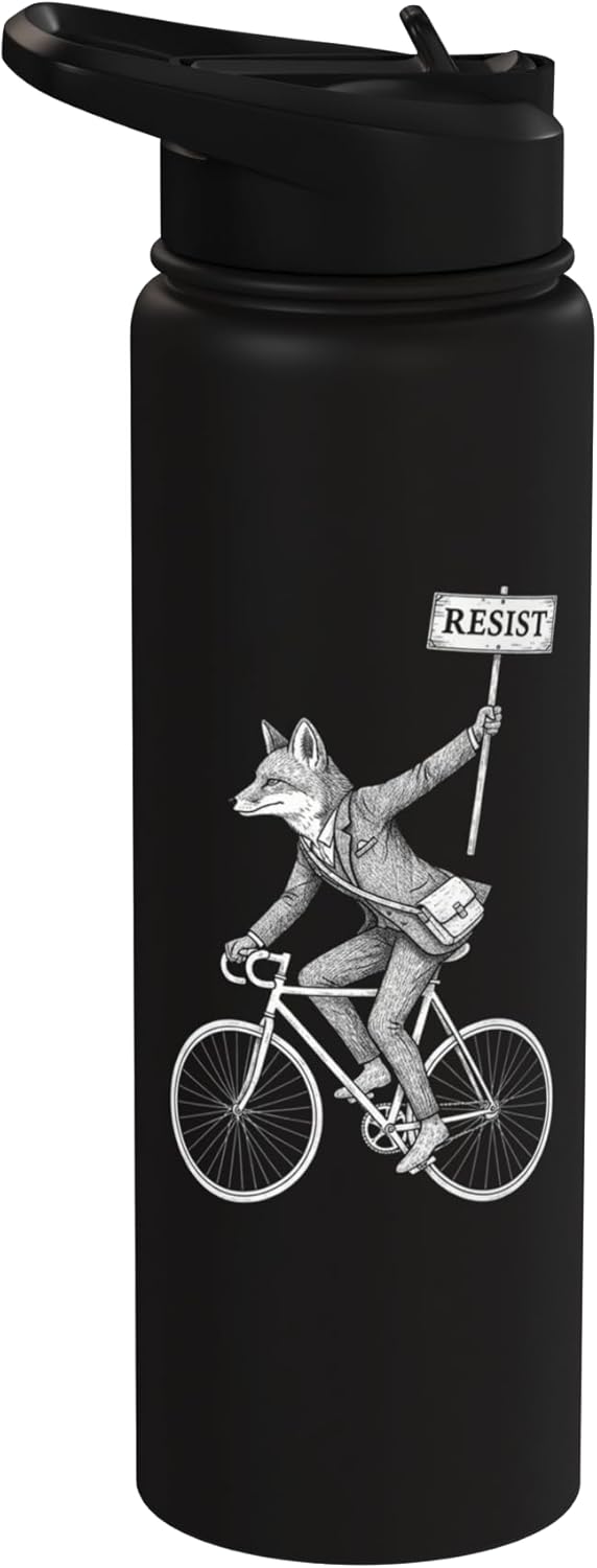 Bottella de agua acero inoxidable resistente retro edgy protesta sutil