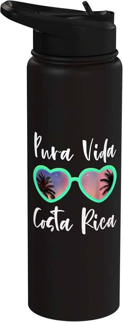 Botella de agua acero inoxidable aislada Pura Vida Costa Rica