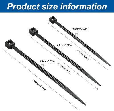 100 Pzas Cuerdas Nylon AutoBloqueante para Cables