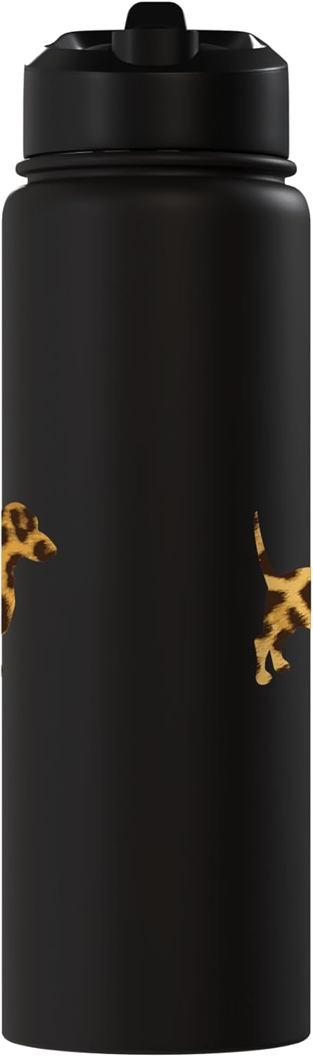Botella de agua aislada para perros con estampado de dachshund
