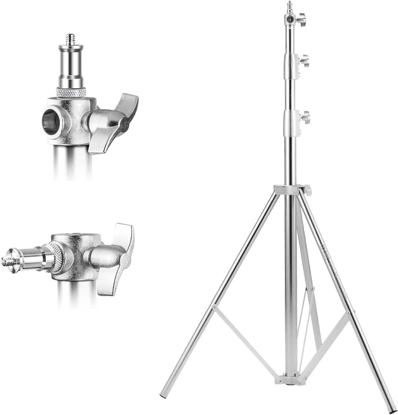 Soporte luz acero inox 110pulg adaptador 1/4-3/8