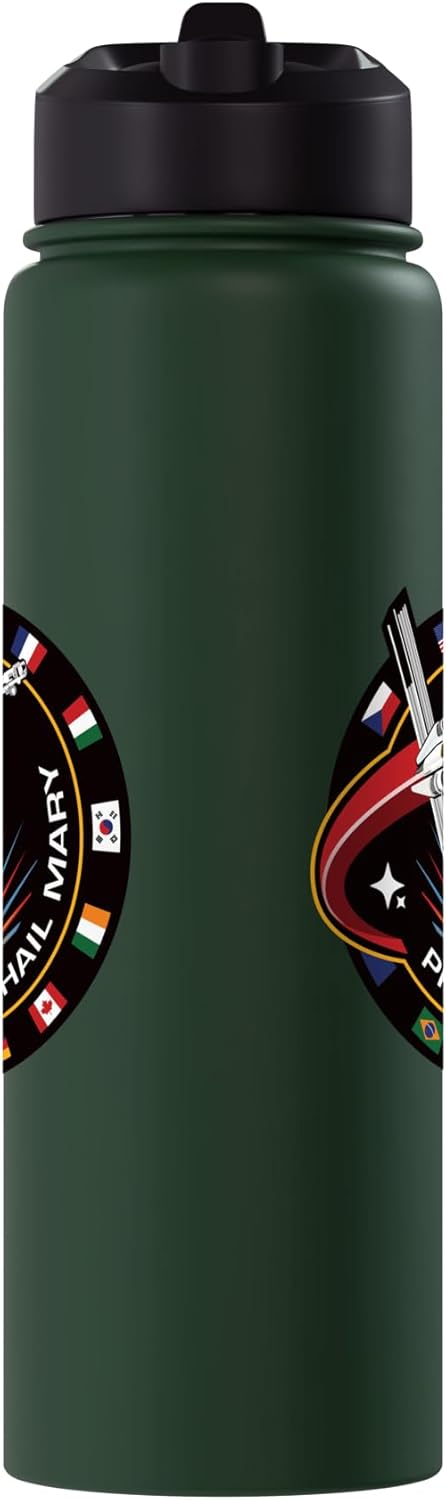 Botella de agua aislada de acero inoxidable con insignia de Project Hail Mary