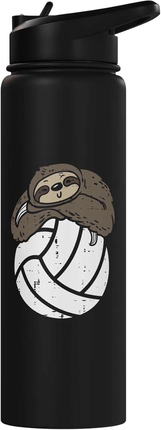 Bolso de agua acero inoxidable para volleyball con diseño de sloth
