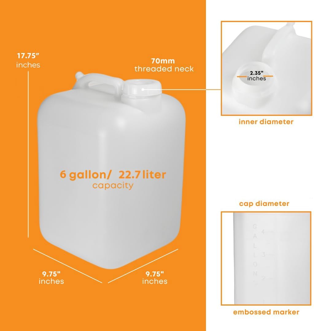 Jarra agua 6gal HDPE sin BPA set 4 blanca
