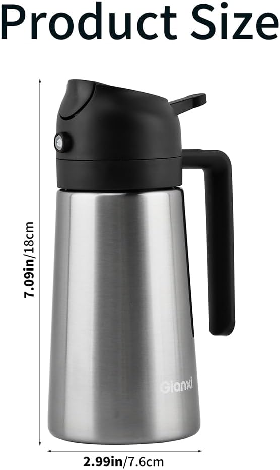 Botella dispensadora de aceite de oliva 2 en 1 de acero inoxidable