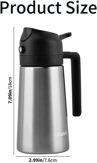Botella dispensadora de aceite de oliva 2 en 1 de acero inoxidable