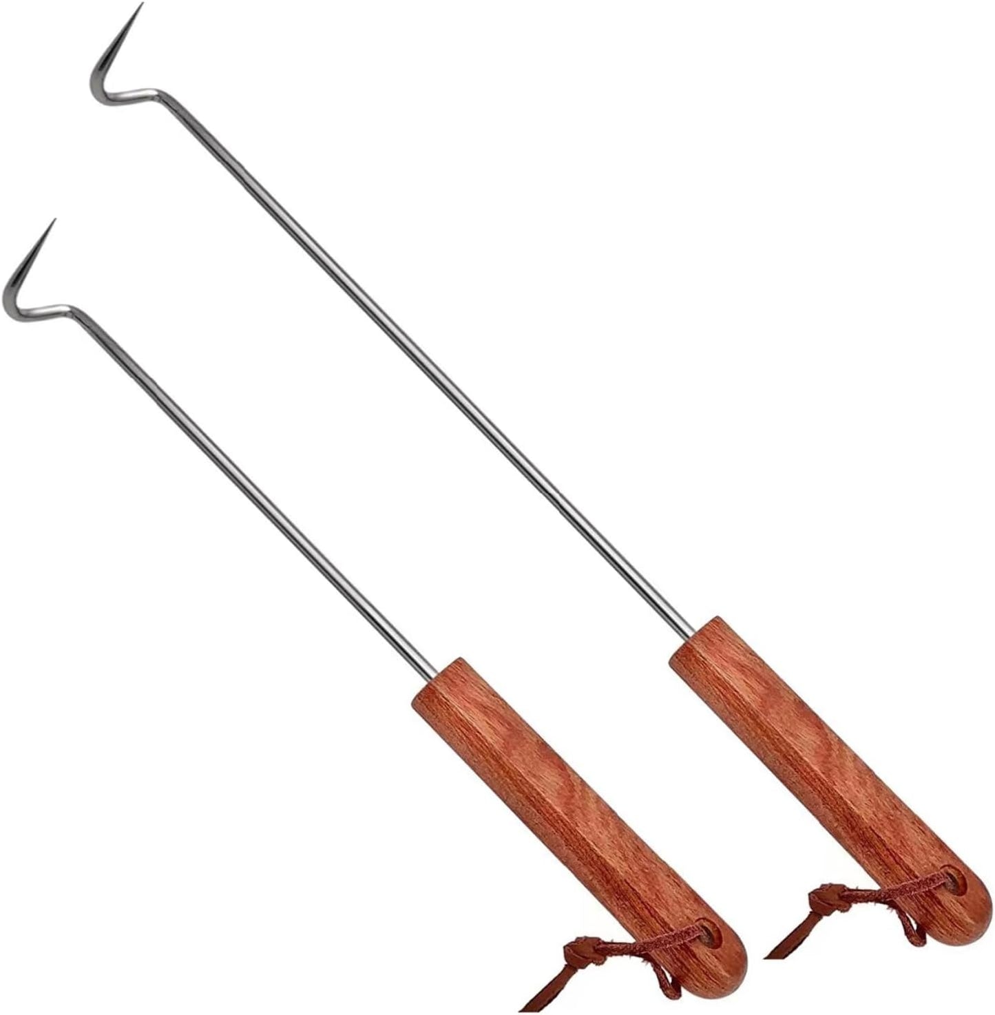 2 Ganchos Giratorios Acero Inox Barbacoa 17.5pulg