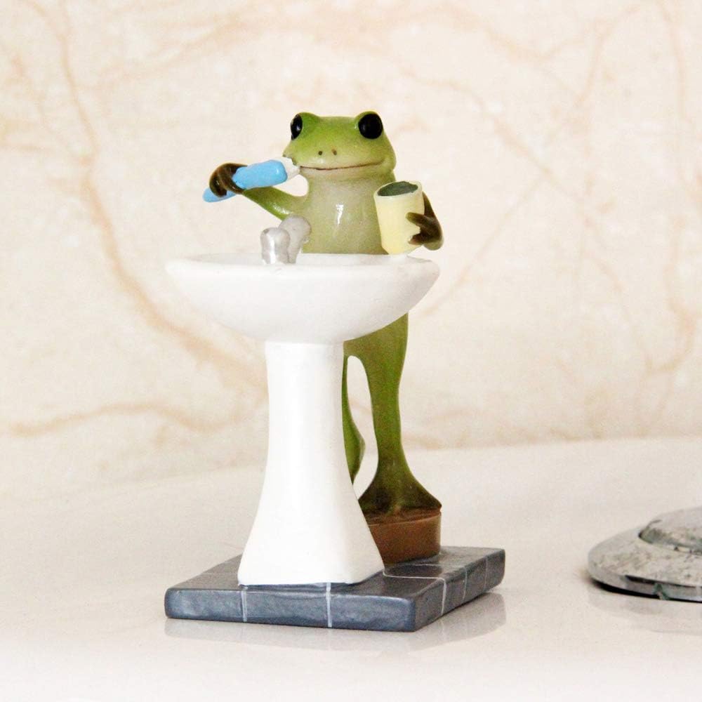 Estatua rana jardín decoración miniatura 3.3pulg